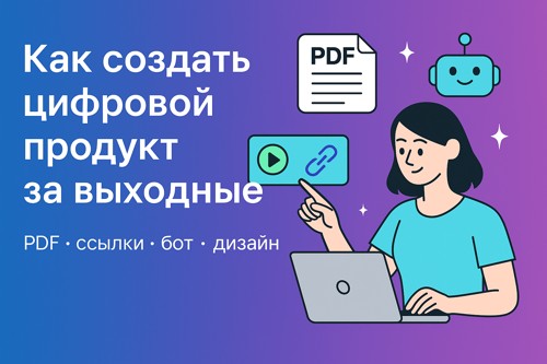 💻 Как создать цифровой продукт за выходные — пошаговый план: PDF, ссылки, бот и дизайн