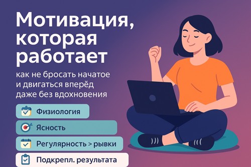 🔥 Мотивация, которая работает: как не бросать начатое и двигаться вперёд даже без вдохновения