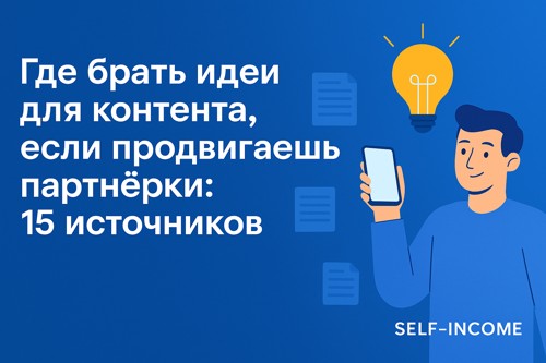 Где брать идеи для контента, если продвигаешь партнёрки: 15 рабочих источников