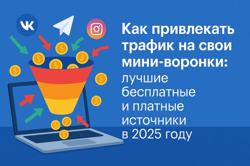 Как привлекать трафик на свои мини-воронки: лучшие бесплатные и платные источники в 2025 году