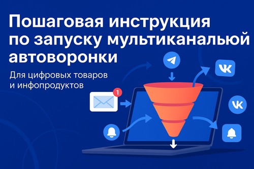 Пошаговая инструкция по запуску мультиканальной автоворонки для цифровых товаров и инфопродуктов.