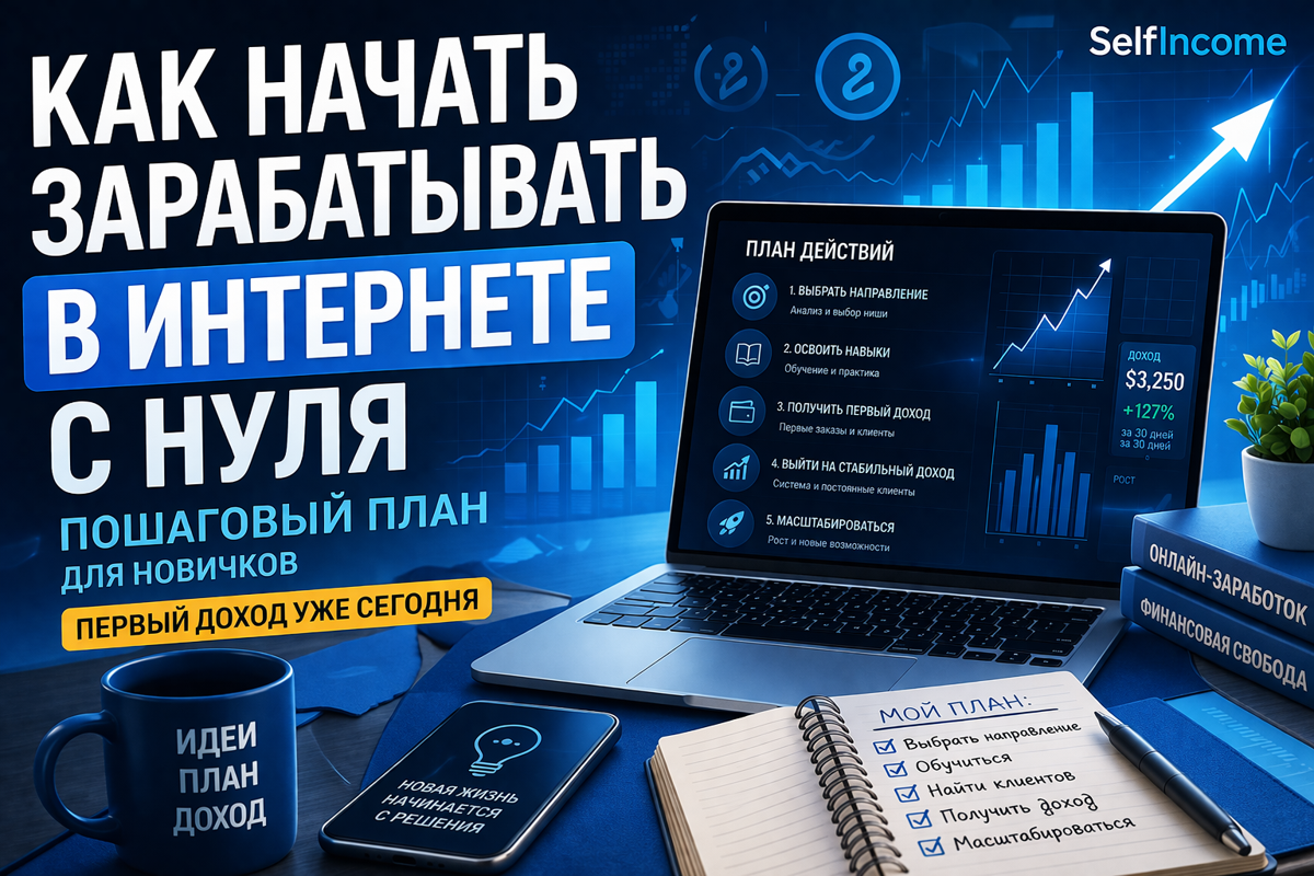 Как начать зарабатывать в интернете с нуля: пошаговый план для новичков в 2026 году
